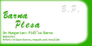 barna plesa business card